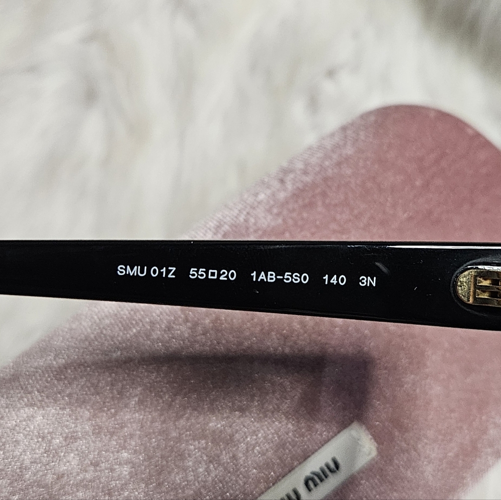 Miu Miu Black & Gold Sunglasses - Picture 7 of 7